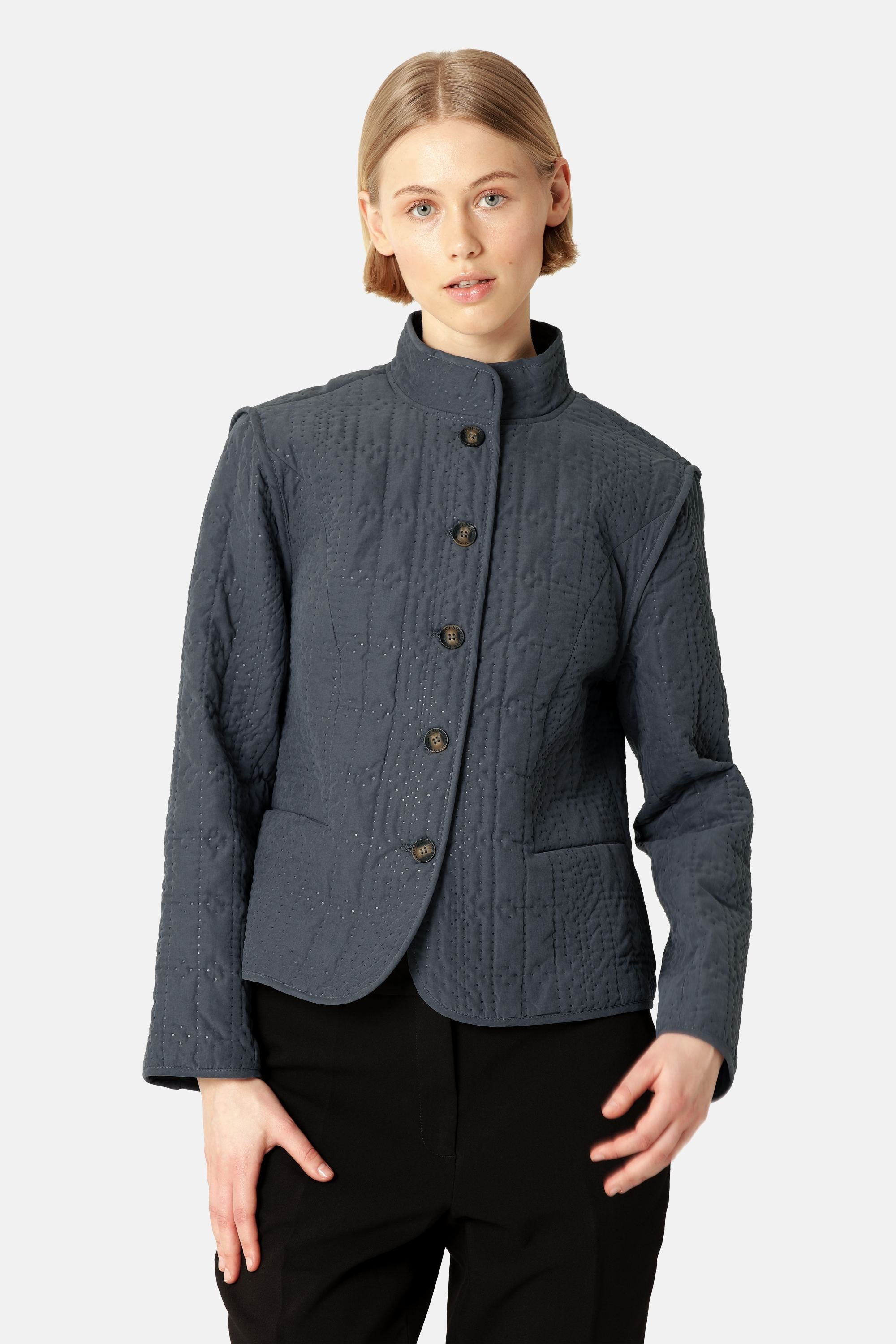 Short Quilted Jacket - Ombre Blue